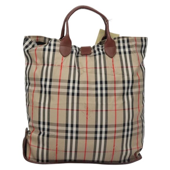 Burberrys Nova Check Hand Bag Canvas Beige Auth - Picture 3 of 16